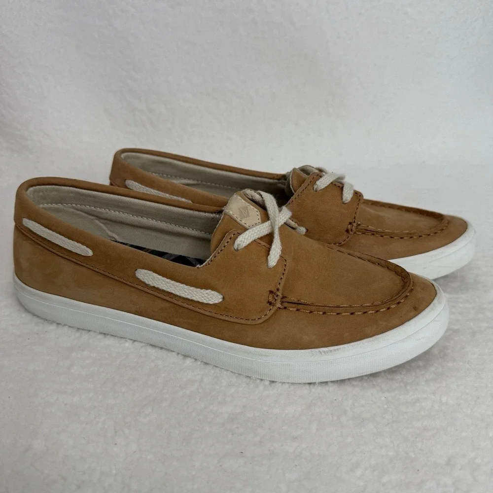 Sperry Top-Sider Authentic Original Boat Shoe 2 Eye Prep Womens‎ Sz 7.5 Beige